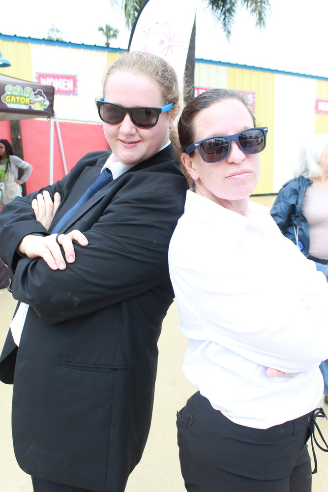 Sarah Appleton and Elizabeth Zahn come dressed as “The Blues Brothers.”